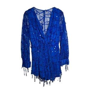 Blue Shiny Romper